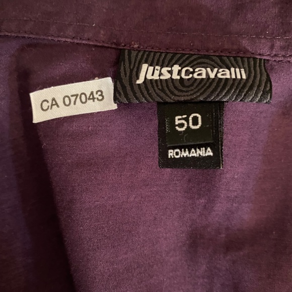 ROBERTO CAVALLI JUST CAVALLI Men’s Purple Button Down Shirt Sz M or 50 eur - Picture 7 of 9